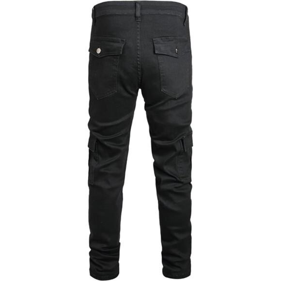 Men's Casual Stylish Straight Slim Fit Jeans Young Hiphop Skinny Denim Pants - Picture 3 of 6
